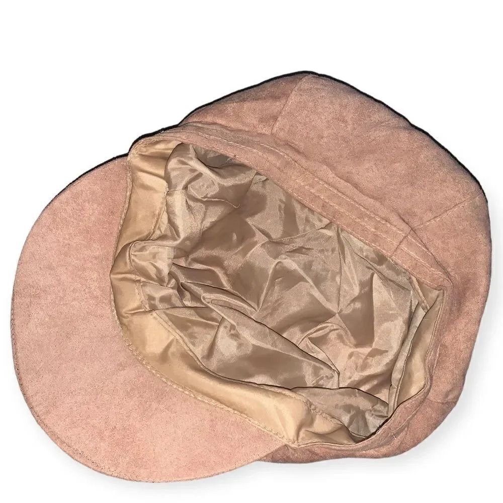 Faux Suede Rhinestone Buckle Cap - Picture 2 of 2